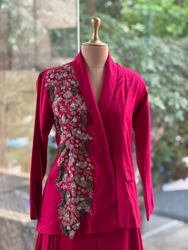 Reddish Pink Blazer Set
