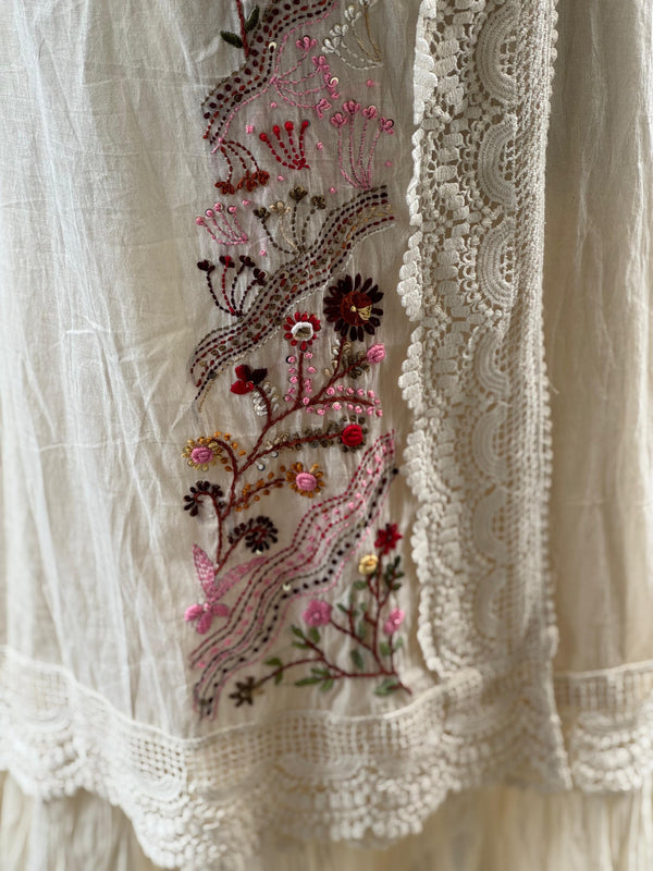 Cream Anghrakha Tunic