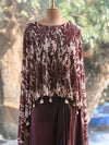 Brown Floral Kaftan Set