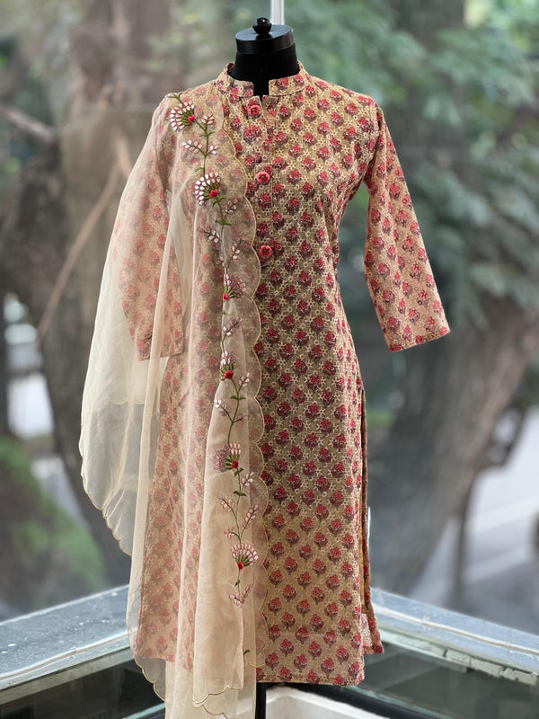 Chikankari Kurta With Dupatta