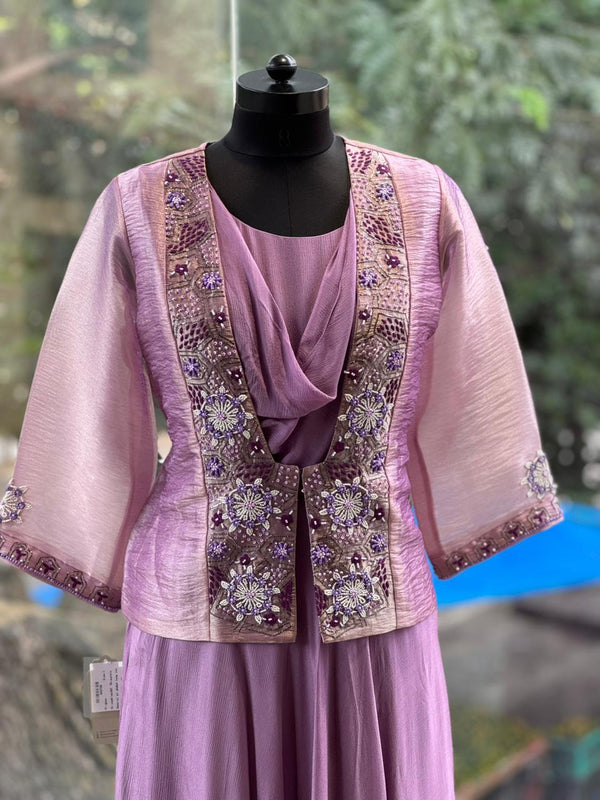 Mauve Tissue Jacket Tunic