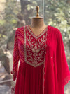 Red Bandhej Gown