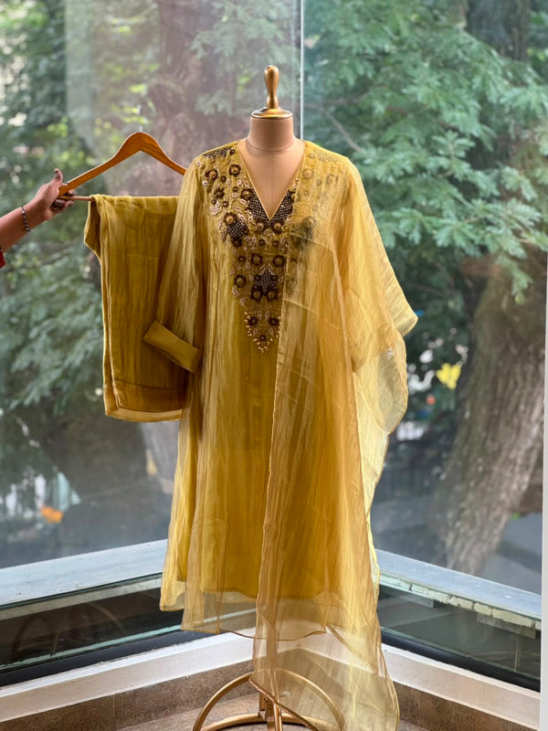 Yellow Pure Glass Tissue Suit