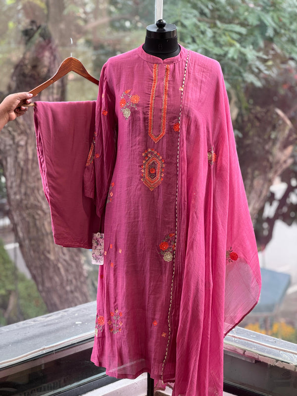 Pink Chanderi Suit