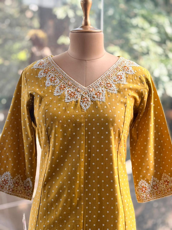 Yellow Dotted Co Ord