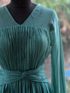 Green Tail Sleeves Gown