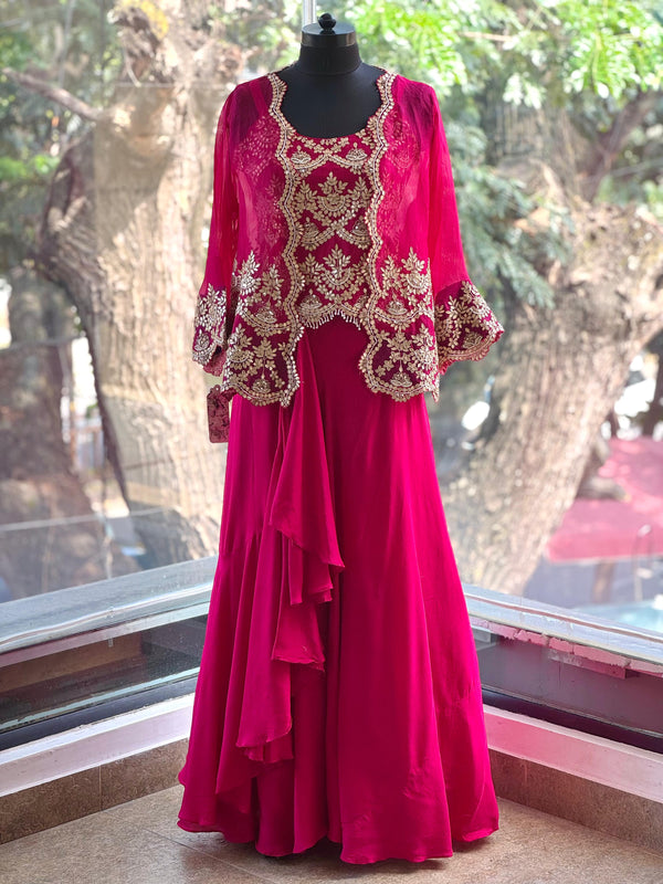 Pink Gota Work Lehenga Set