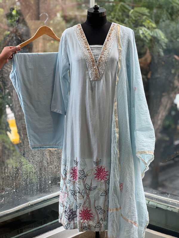 Pastel Blue Mul Suit