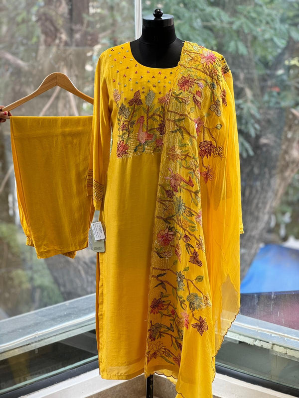 Yellow Yolk Embroidered Suit Set