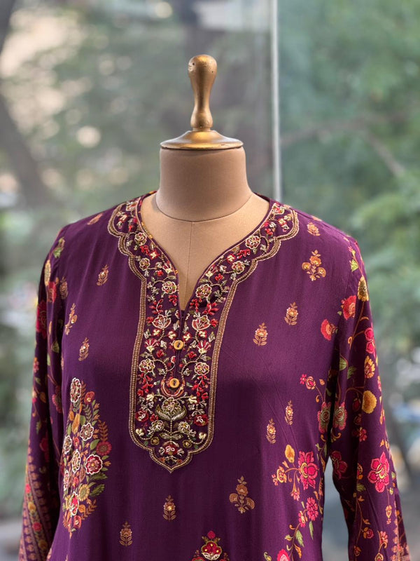 Purple Harem Pants Set