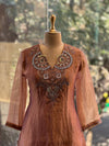 Peach Gold Tissue Dupatta Set