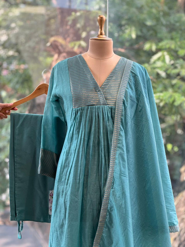 Blue Tissue Yoke Suit