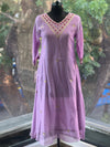 Mauve Mul Chanderi Dupatta Set
