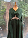 Green Satin Silk Gown