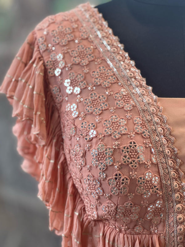 Peach Shaded Lehenga Set