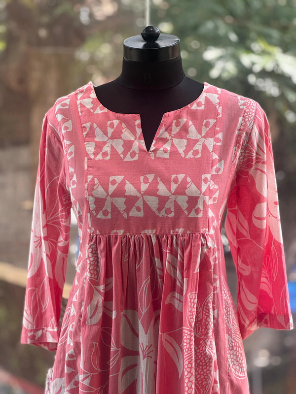Pink Block Print Tunic