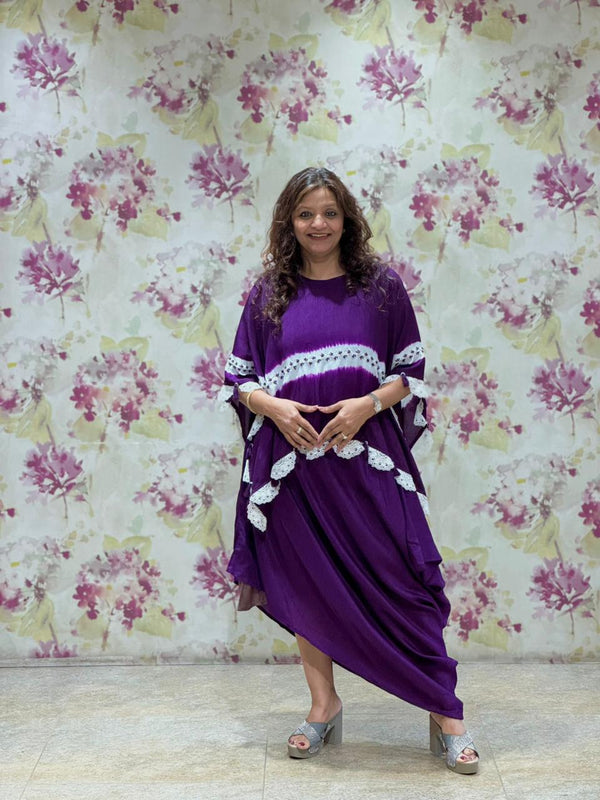 Purple Tie-Dye Kaftan Set