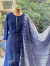 Blue Mul Suit with Shibori Dupatta