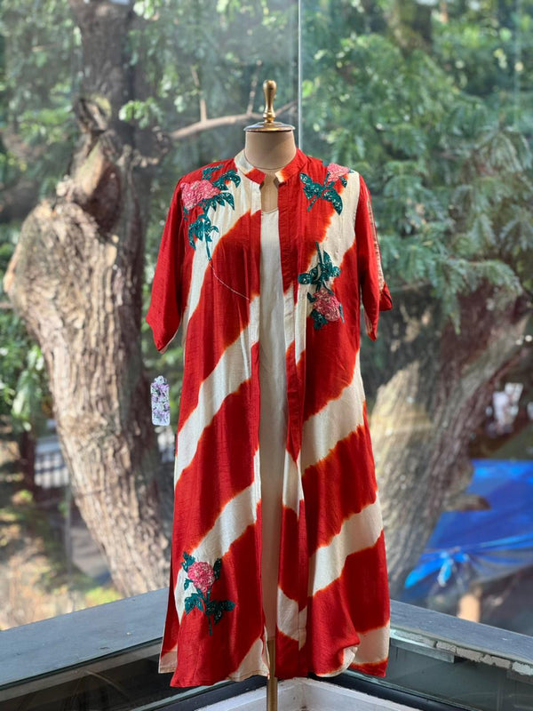 Red Tye Dye Jacket Set