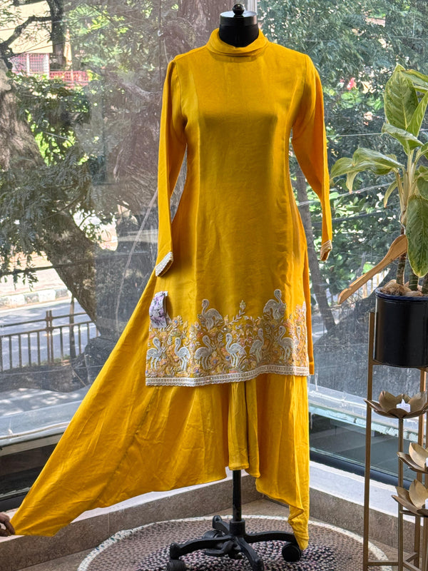 Yellow Intricate Work Co Ord