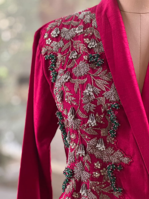 Reddish Pink Blazer Set
