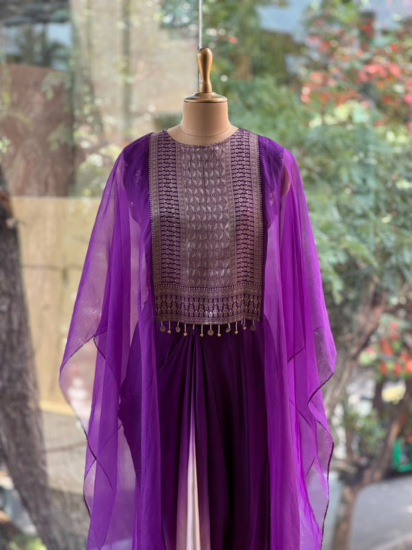 Purple Shaded Skirt Set