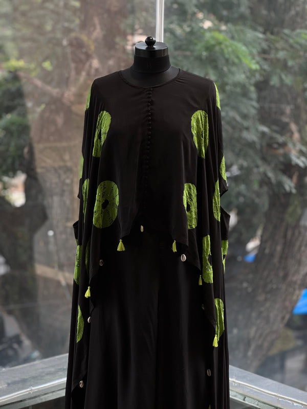Black Tye Dye Cape Set