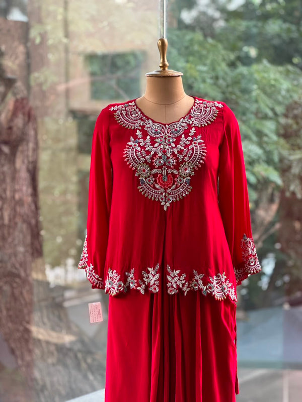 Red Skirt Set