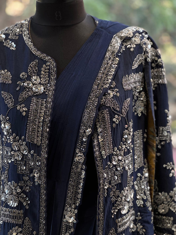 Navy Blue Designer Made Drape
