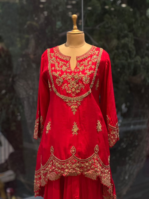Red Skirt Set