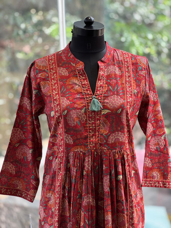 Maroon Printed Tunic