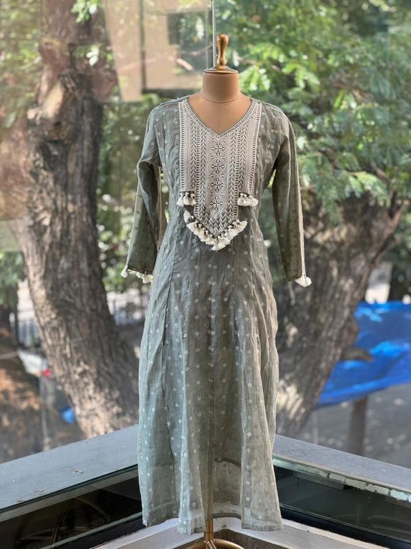 Greyish Blue Mul Suit