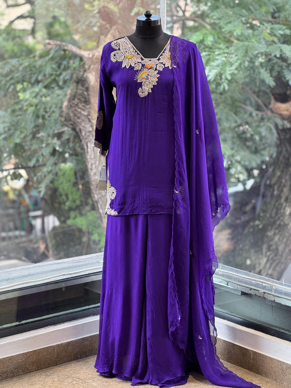 Purple Sharara Set