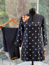 Navy Blue Embroidered Banarasi Co Ord