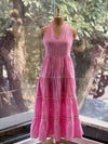 Pink Mul Halter Neck Dress