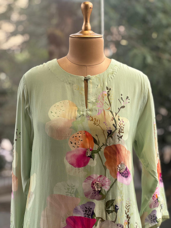 Green Floral Suit