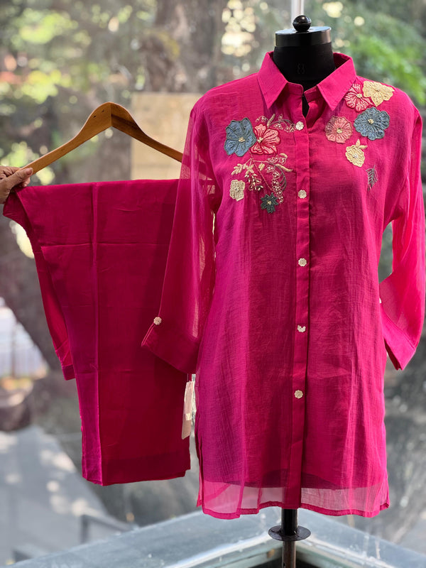 Pink Patch work Co Ord