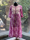 Purple Embroidered Yolk Tunic