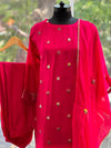 Red Colourful Thread Embroidered Suit Set