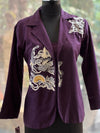 Purple Embroidered Blazer Set
