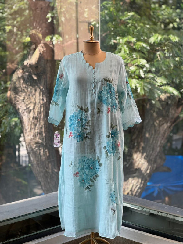 Blue Hand Painted Suit