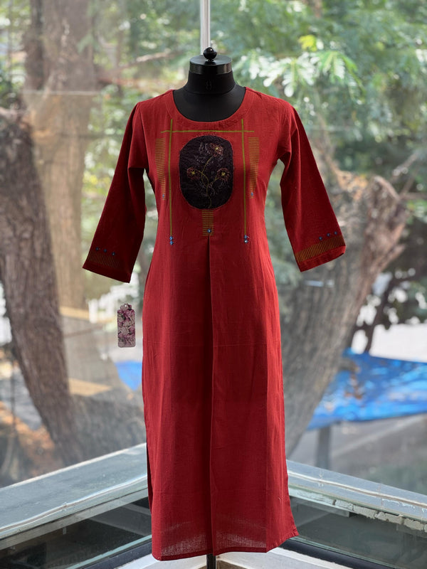 Maroon Schiffli Tunic
