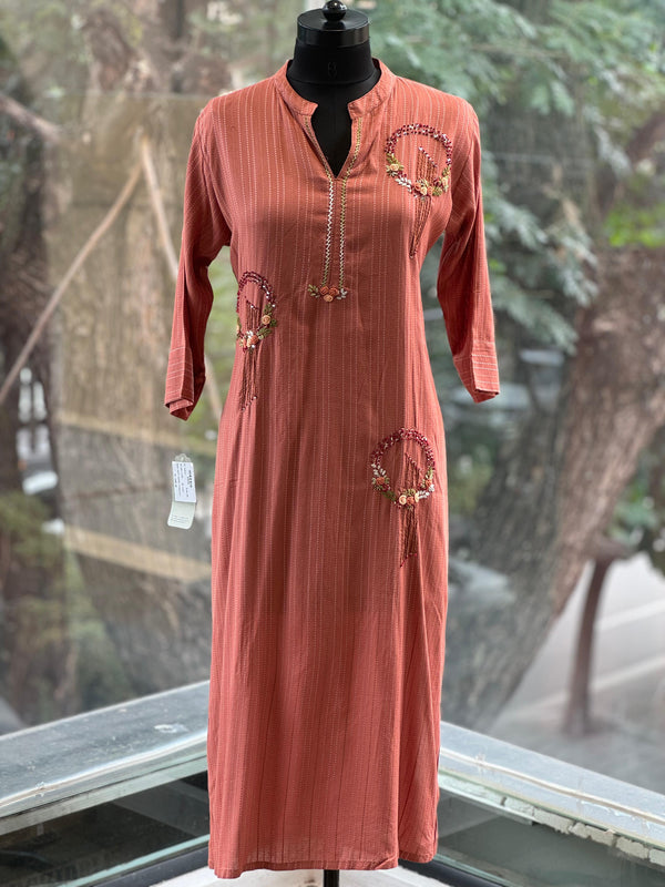 Rust Embroidered Tunic