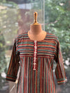 Pure Cotton Striped Kurta with Embroidery