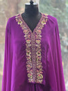 Purple Intricate Yolk Cape Set