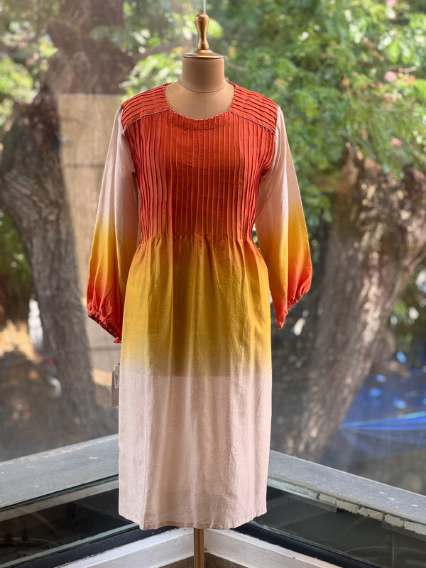 Orange Chanderi Silk Shaded Suit