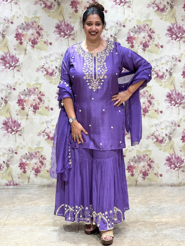 Mauve Sharara Set