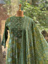 Green Floral Dupatta Set