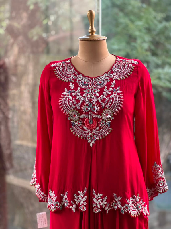 Red Skirt Set