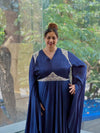 Blue Tail Sleeves Gown